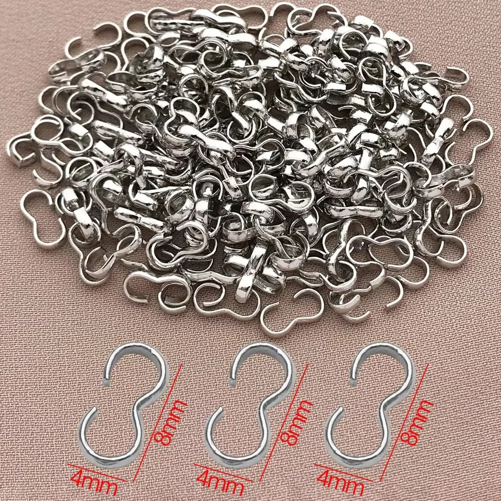 10 шт., 18 К, медная пряжка с 3 символами, натуральное золото, ювелирные аксессуары «сделай сам», открытая толстая серебристая соединительная пряжка