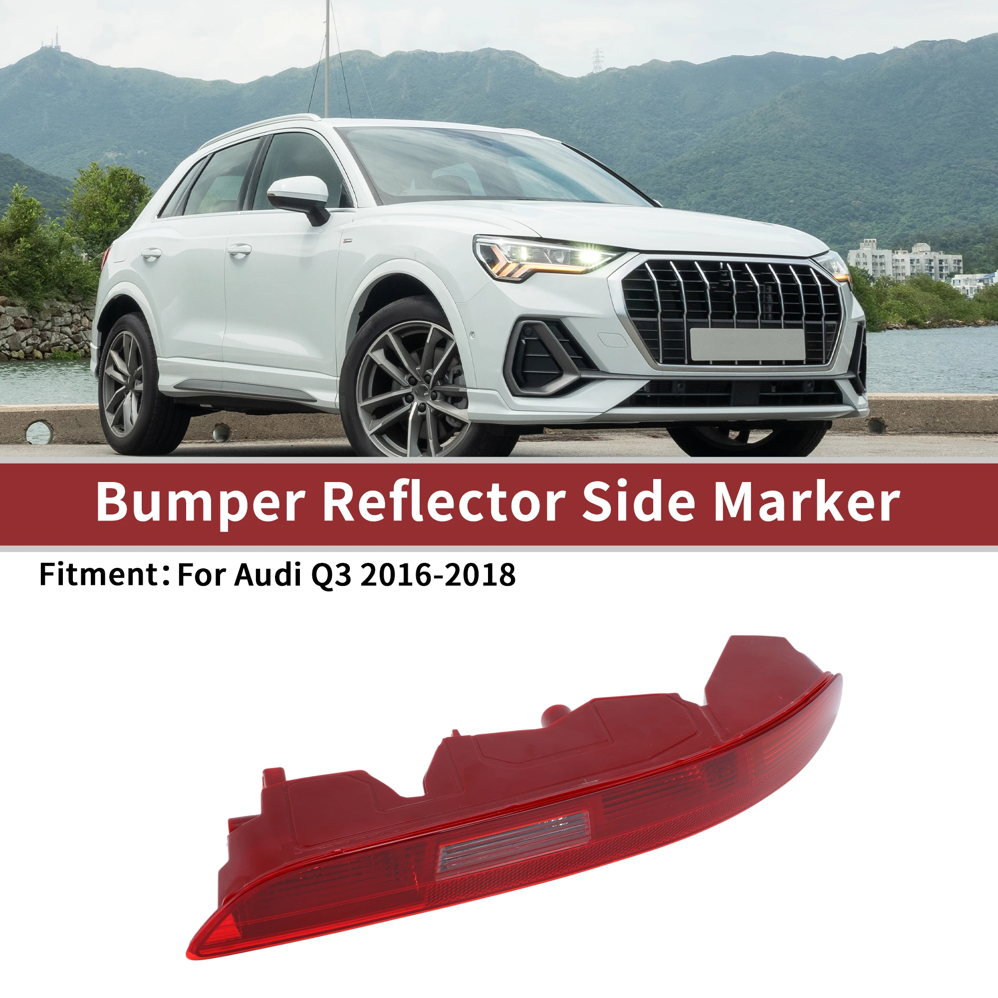 

UXCELL 1Pc Rear Right Bumper Reflectors No.8UD945096 Bumper Reflector Side Marker for Audi Q3 2016-2018