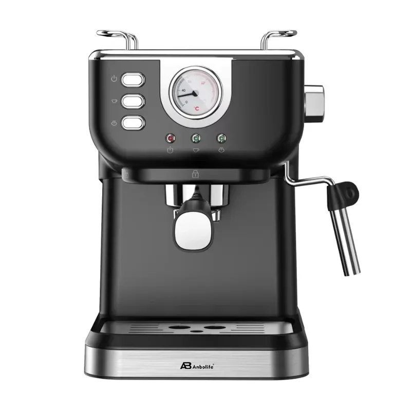 Anbolife 20 Bar Espresso Coffee Machine With Temp Gauge Home Coffee With Milk Frother,Aluminum Alloy Boiler,Quiet