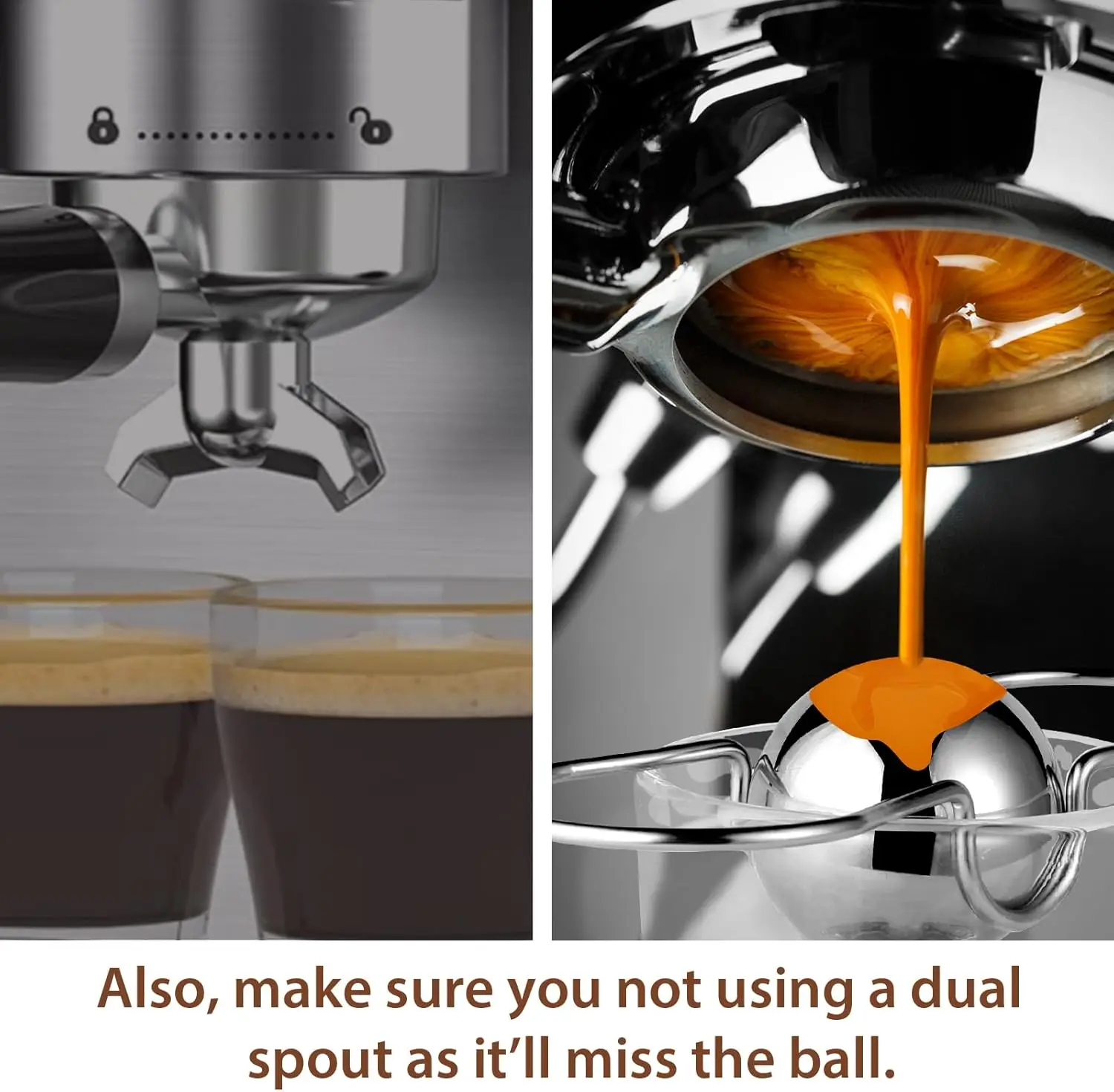 2 Pack Espresso Frozen Ball for Espresso, Stainless Steel Espresso Chilling Ball Espresso Cooler Espresso Machine Accessories
