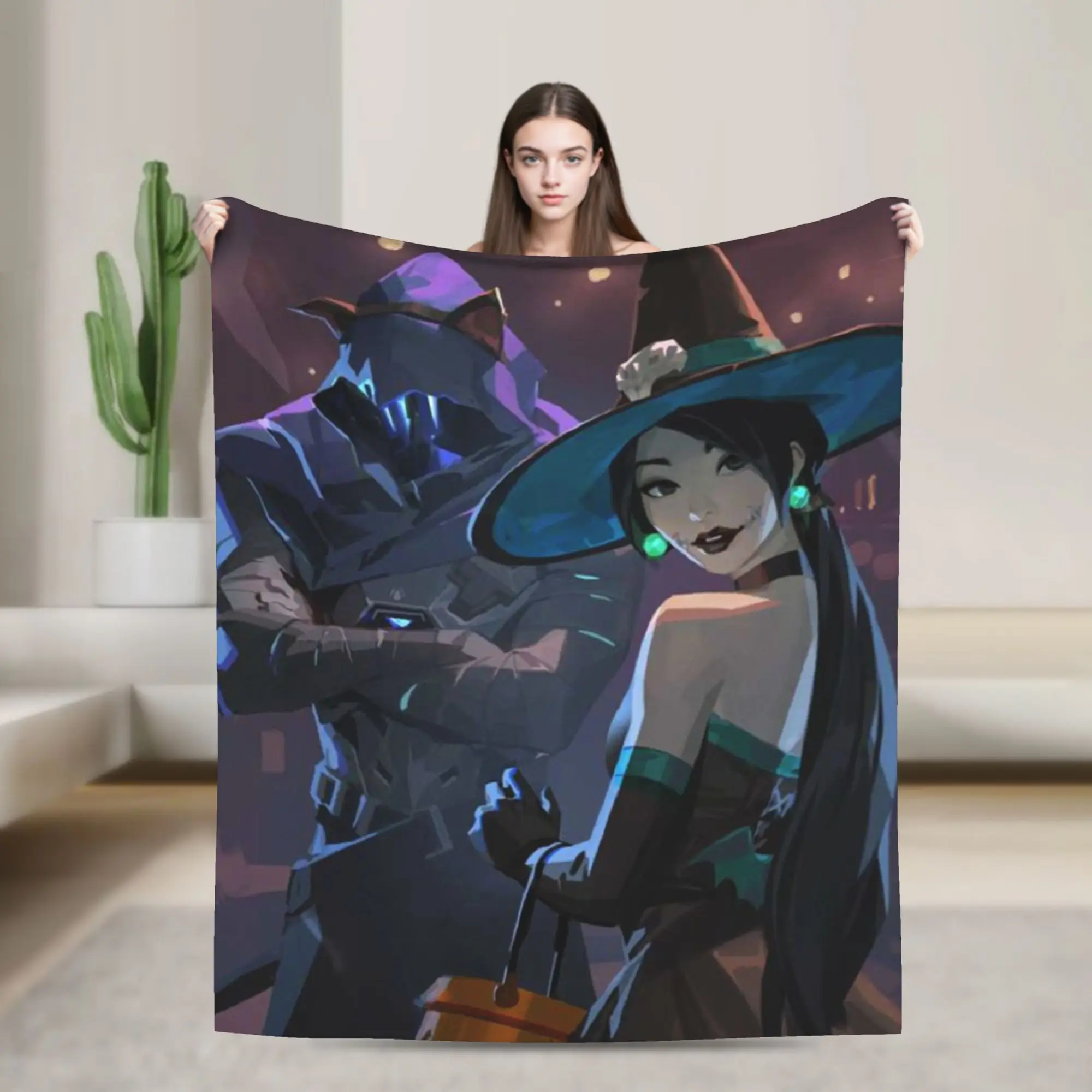 

Теплое мягкое одеяло Valorant Sage для девочек и мальчиков, плюшевое одеяло, забавное фланелевое покрывало для спальни, чехол для дивана-кровати