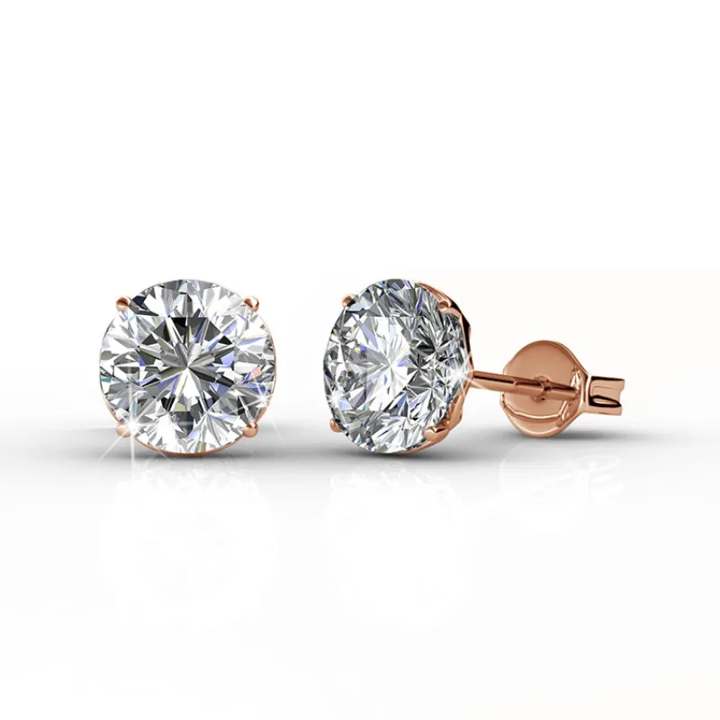 

Daisini 100% серебро 925 пробы мужские серьги-гвоздики 7 мм хип-хоп серьги со стразами украшенные кристаллами Сваровски уличные украшения