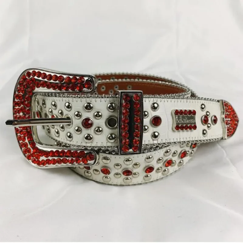 Punk Western Rhinestones Diamond Belts Leather Studded Bing Belt Cinturones Para Mujer Y2K Cowboy Cinto De Strass For Men Women