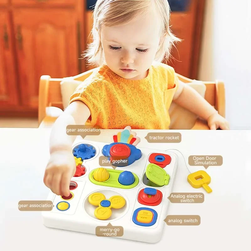Montessori Sensory Board Light Switches Toys Take Exercise Baby Hand-brain Development Toys Portable Baby Go Out Take A Bus Toys