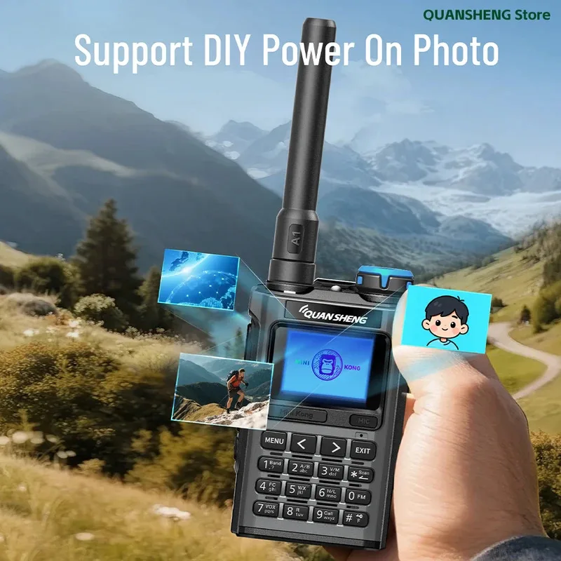 Quansheng UV K1 Mini Walkie Talkie Set Nirkabel Berburu Berkemah Jarak Jauh Radio Komunikasi Ham K6 Walkie Talkie Transceiver