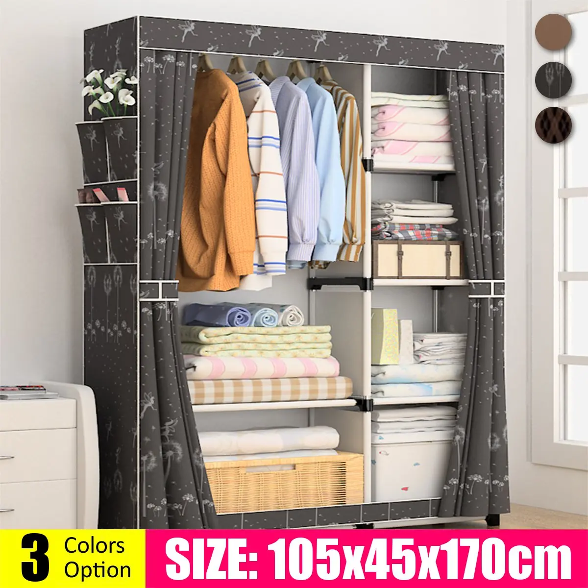 Assembly Non-Woven Fabric Wardrobe Cabinet Dustproof Wardrobes Modern Bedroom Furniture Home Clothes Closet Storage Organizer