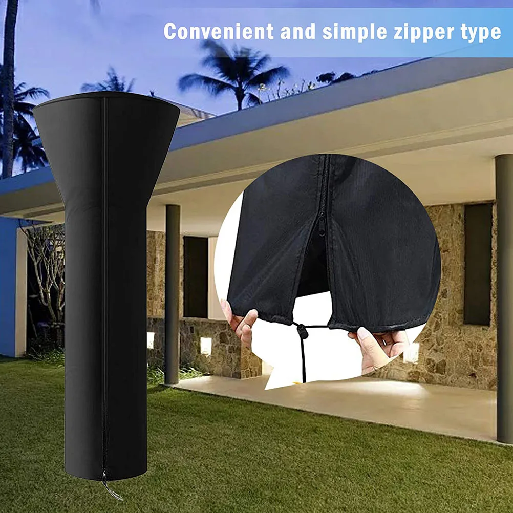 

Patio Heater Covers 221x85x48CM Waterproof Dust Proof Oxford Cloth UV Protection Weather Resistant Heater Cover Zipper Design