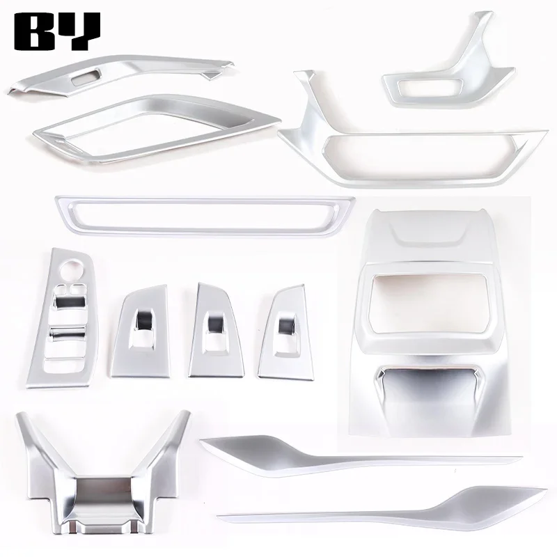 

For BMW 1 2 Series F40 F44 2020-2024 Accessories ABS Silver Car Interior Air Outlet Frame Glass Lift Button Frame Trim Sticker
