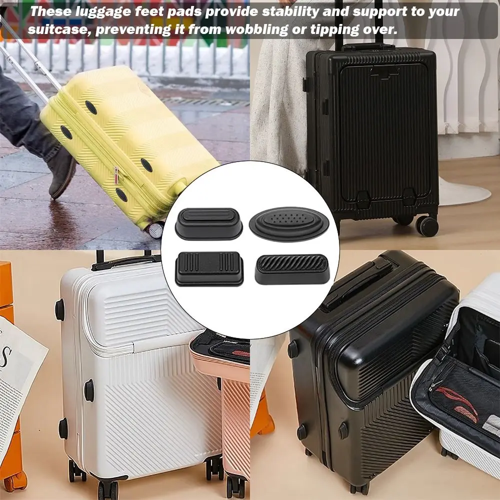 Bags Accessories Plastic Luggage Feet Pads Black With Screws Luggage Bottom Stand Suitcase Stand Feet All Suitcase