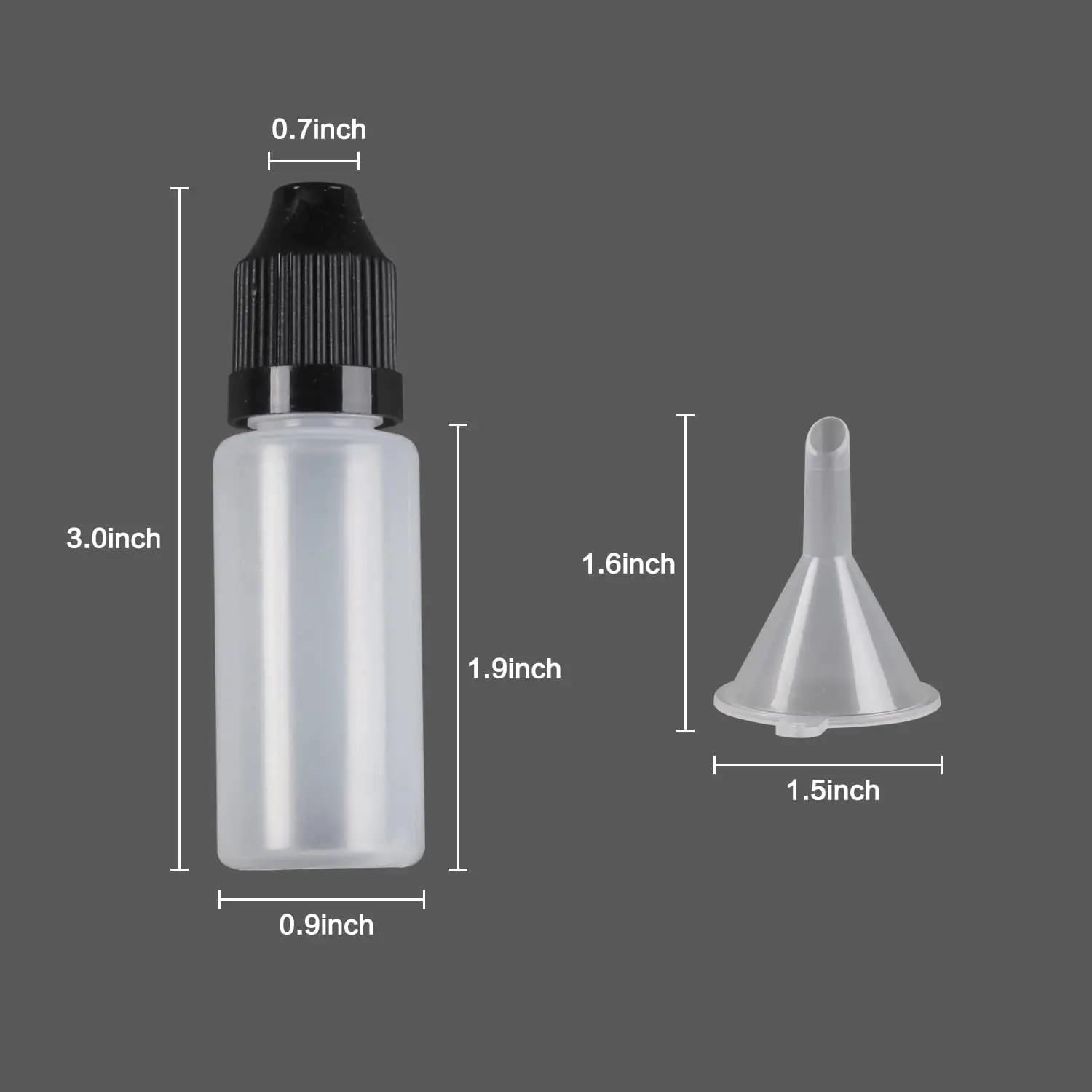 10Pcs  LDPE 15ml Thin Tip Dropper Bottles, Small Empty Squeeze Dropper Bottles - Solvents, Essential Oils, Eye drops, Saline