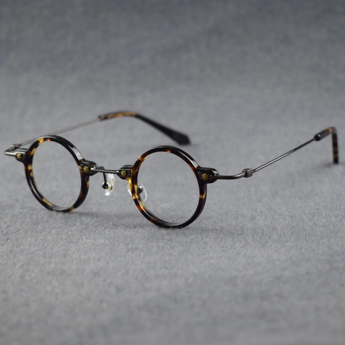 Fashion Retro Small Round 36mm Steampunk Eyeglasses Frames Acetate Vintage Tortoise Glasses Japan Hand Made Men Women