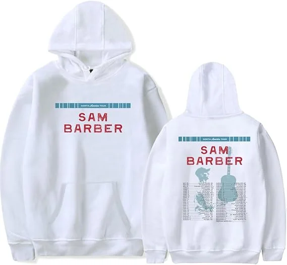 Sam Barber Tour 2025, Shows Merch Hoodies Damen/Herren Langarm-Sweatshirts, modische Kapuzen-Streetwear