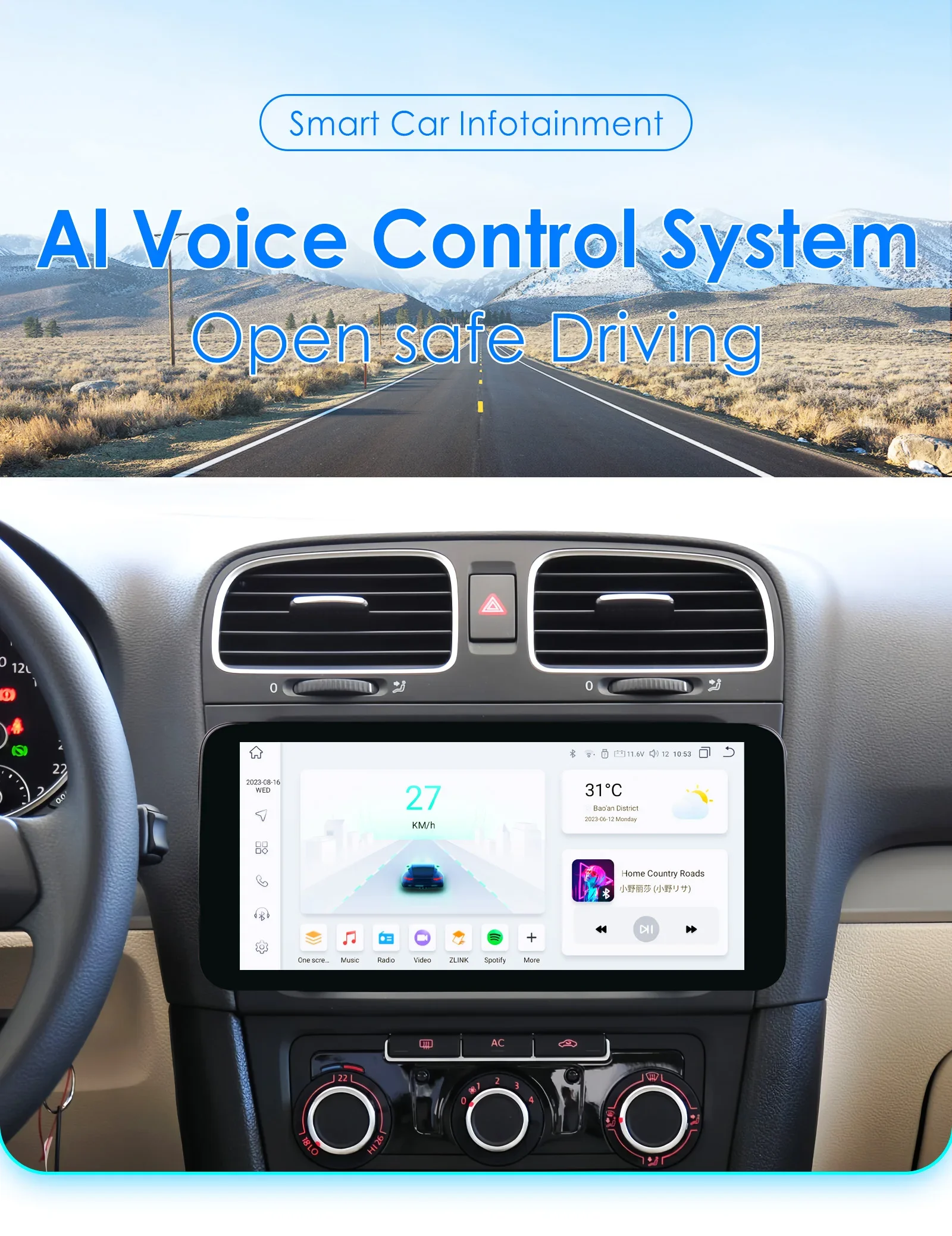 10.33 2Din Carplay Android Car Radio for Volkswagen Golf 5 6 Polo Passat B6 B7 CC Skoda Jetta Multimedia Car Intelligent Systems