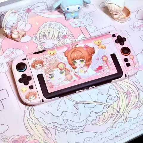 Cute Switch2 Protective Shell Cartoon Magical Girl Kinomoto Sakura Oled/Ns Protective Shell Anime Game Peripherals
