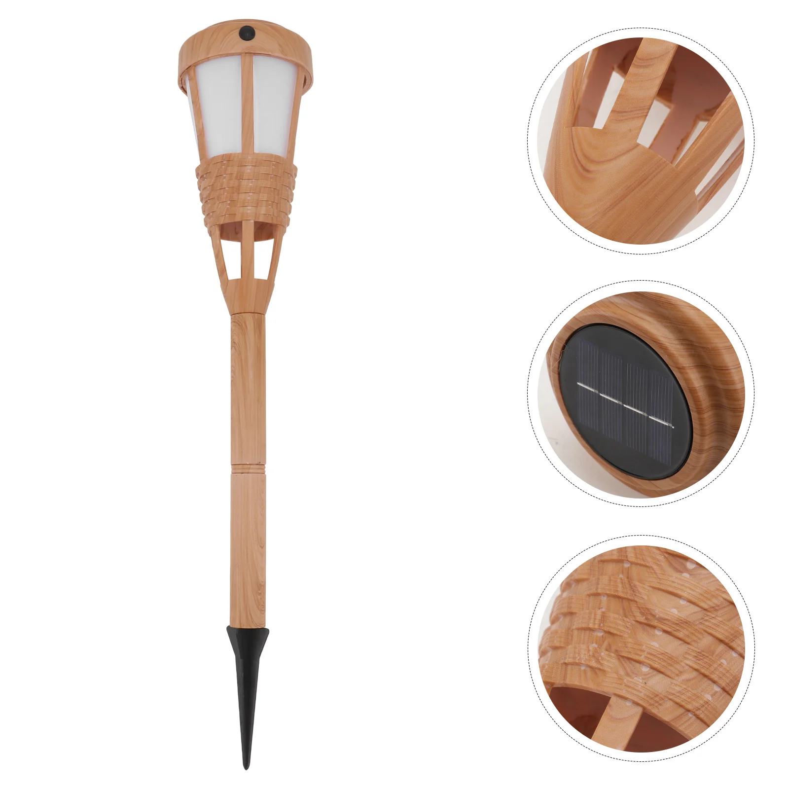 

Solar Powered Bamboo Torch Lamp Outdoor Tiki Light Resin Material Garden Yard Lawn Decoration LED Lighting Tools Gifts