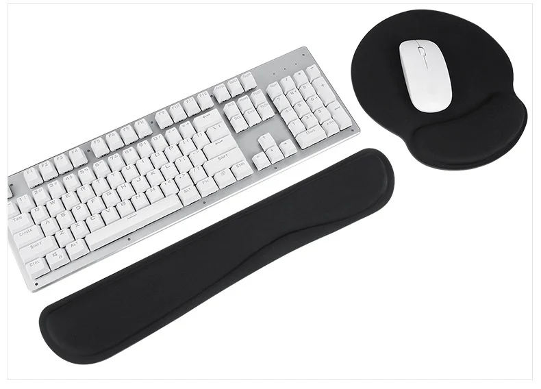 Schaumstoff-Handgelenkauflage, Mauspad, Tastaturauflage, 5-in-1-Set, ergonomische, rutschfeste Schreibtischunterlage für Büro und Gaming – Detail 9
