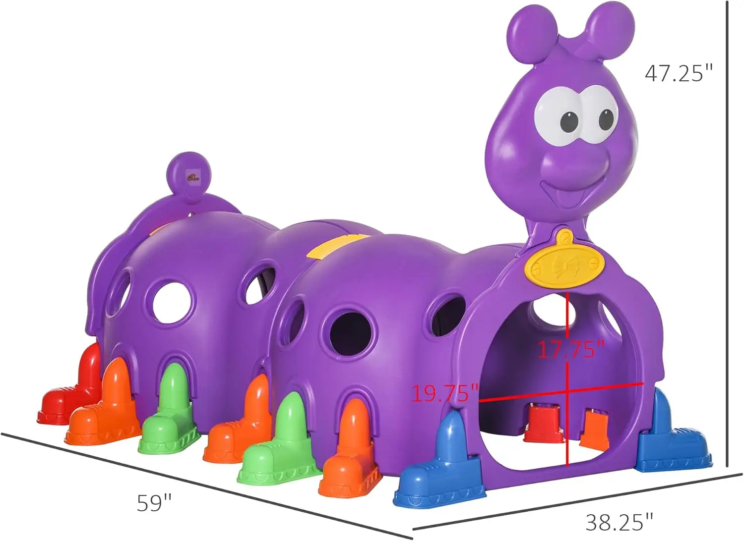 Túnel de escalada Caterpillar para niños, juguete para escalar N-Crawl, estructura de juego para niños pequeños en interiores y exteriores para niños de 3 a 6 años, morado