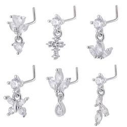 Dangle Nose Rings for Women Cross Nose Piercing Jewelry L shape Nose studs Body Jewelry
