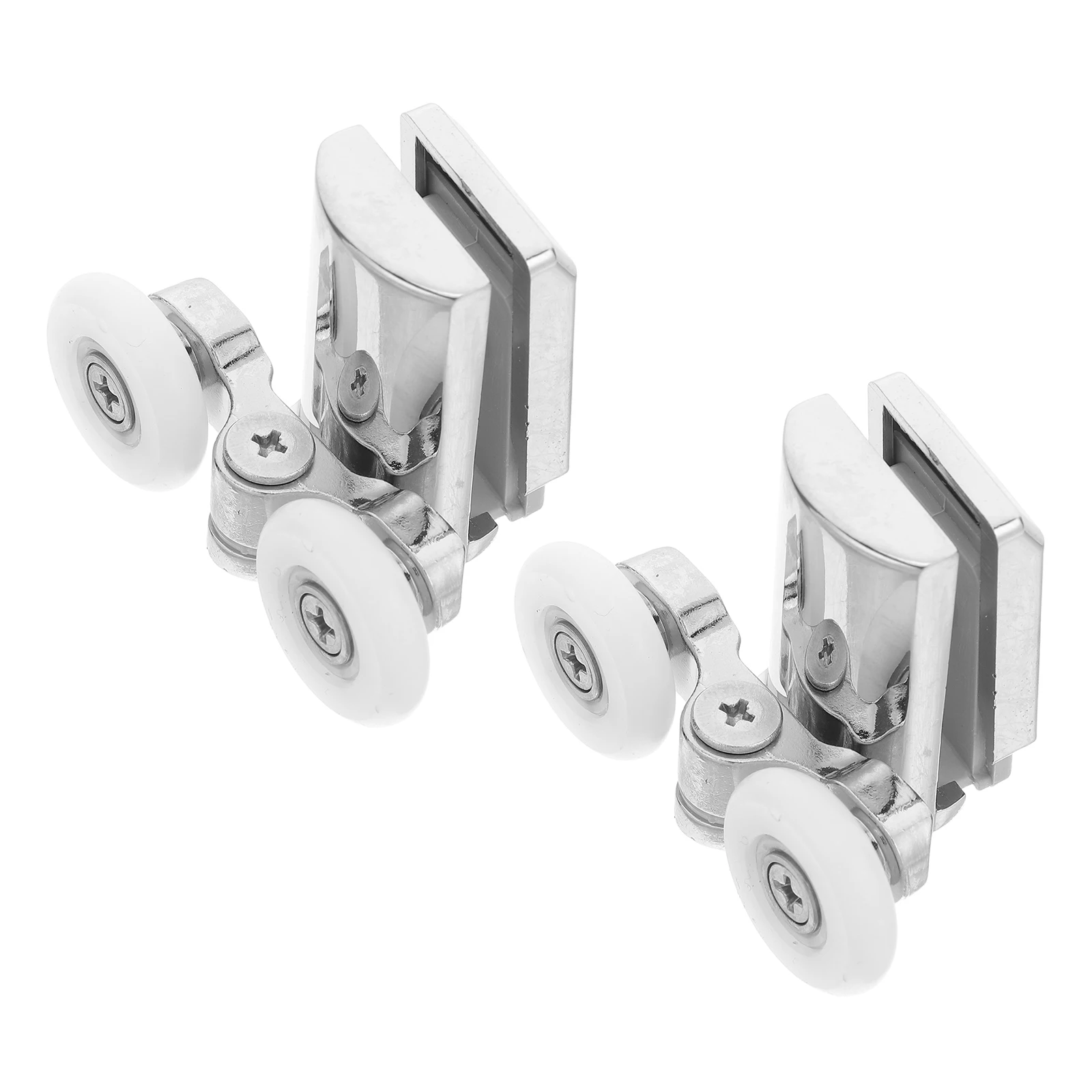 

2 set 2 Sets Bathroom Sliders Metal Sliding Door Wheels For Glass Shower Doors Dual Wheel Rollers Quiet Heavy Duty Easy Install