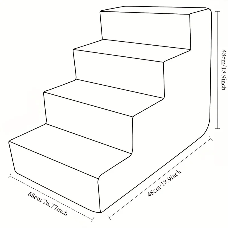 Scale per cani e gatti: gradini ortopedici a 4 gradini con schiuma di supporto articolare - Altezza 18", senza montaggio, design antiscivolo strutturato