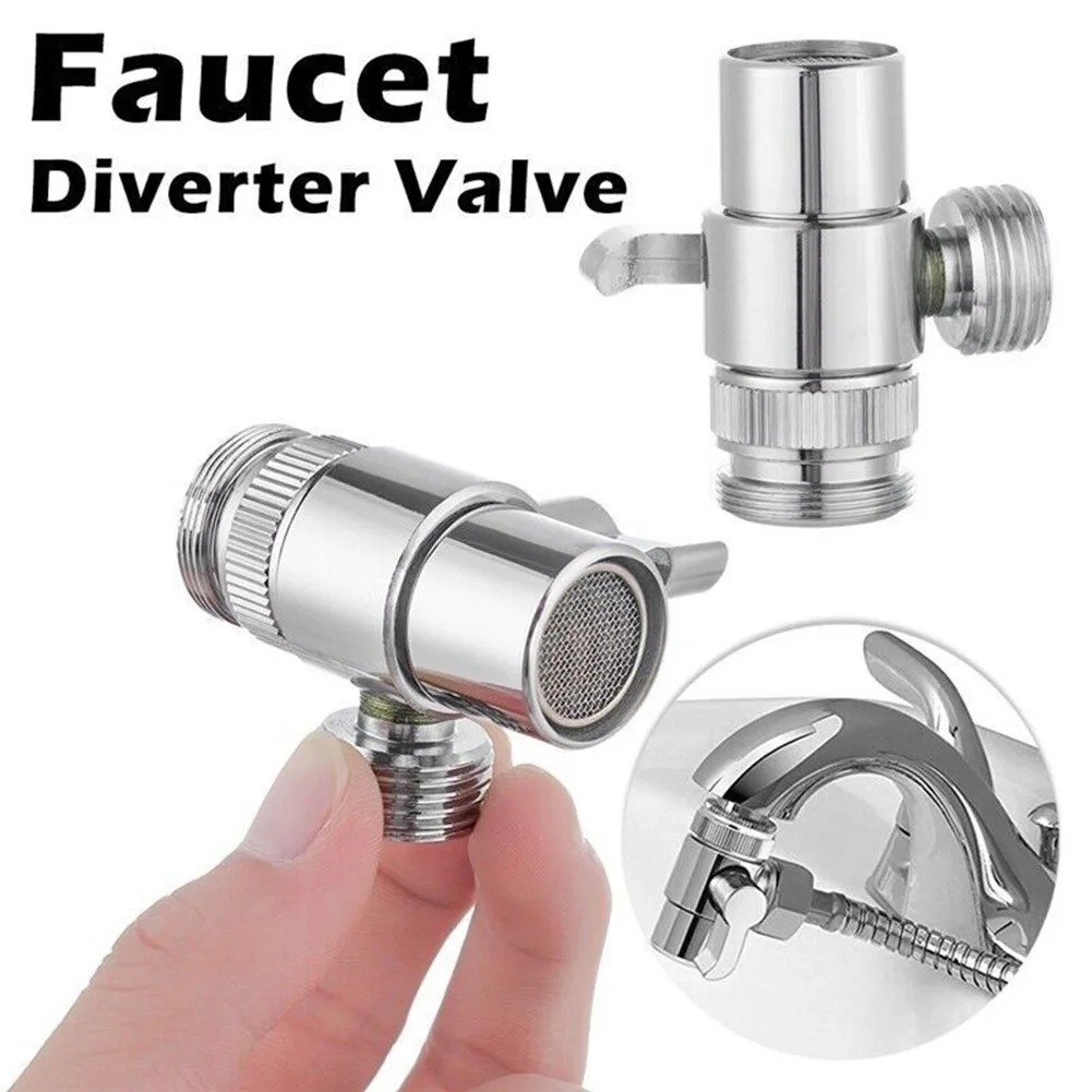 Faucet Valve Diverter Three Way Water Taps Connector Adapter Kitchen Bathroom Faucet Accessory For Connecting Angle Valve Hose