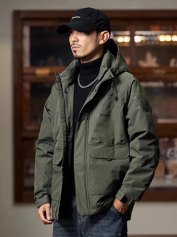 

Утепленная мужская зимняя куртка-пуховик в американском рабочем стиле, функциональное пальто для активного отдыха, модная охотничья одежда с капюшоном