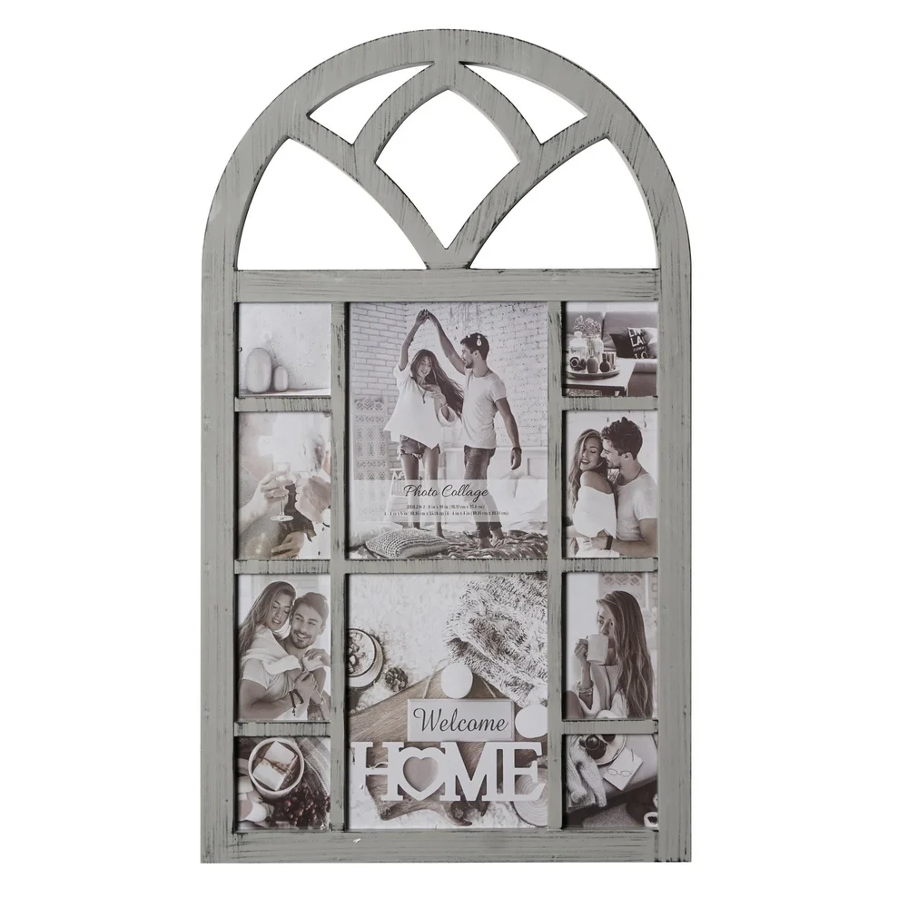 إطار نافذة كاتدرائية عتيق ريفي يحمل 10 صور سهلة الفتح من الخلف للتعليق على الحائط بتصميم كلاسيكي