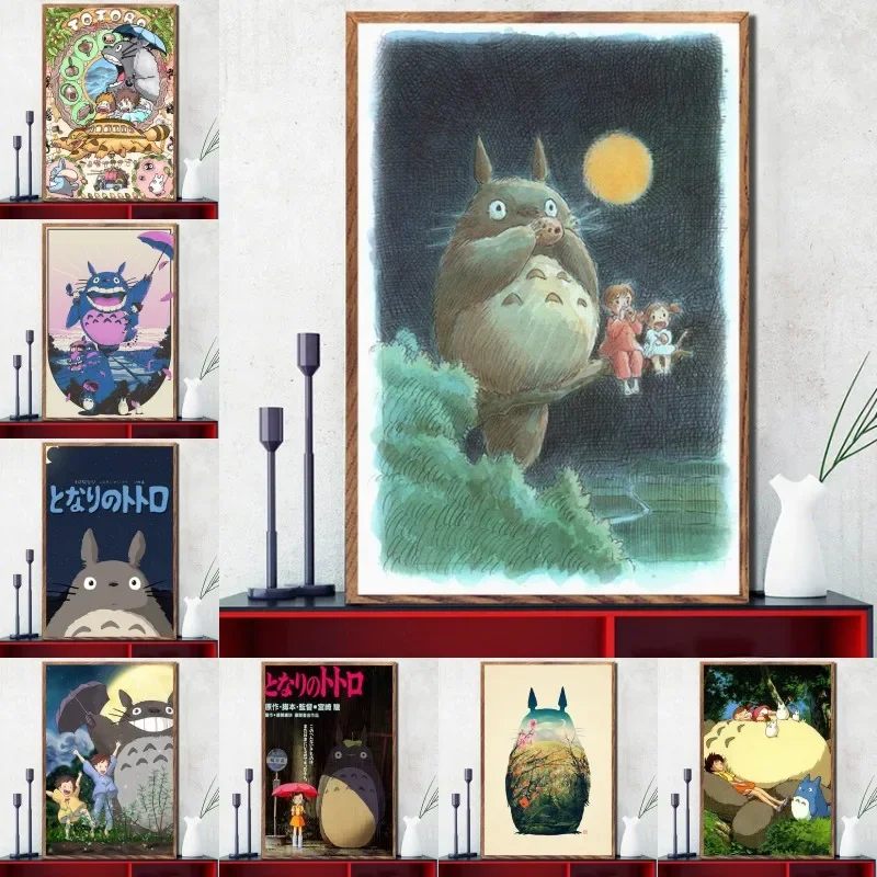 Mon voisin Totoro Ghibli Anime Wall Art, affiche imprimée sur toile HD, adaptée à la maison, au salon, à la décoration de la pièce