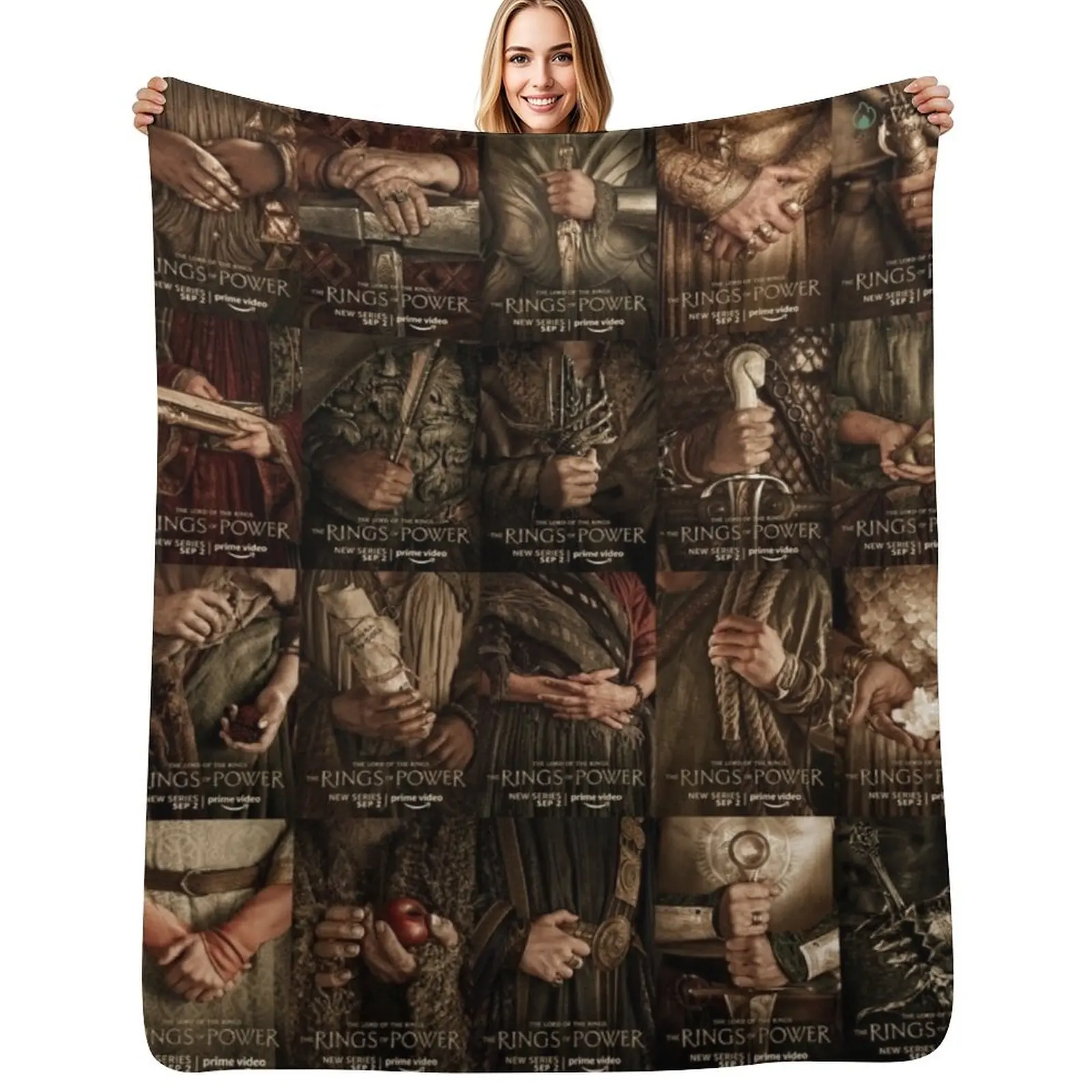 Rings Of Power Throw Blanket All Season Lightweight Soft Blanket for Bed