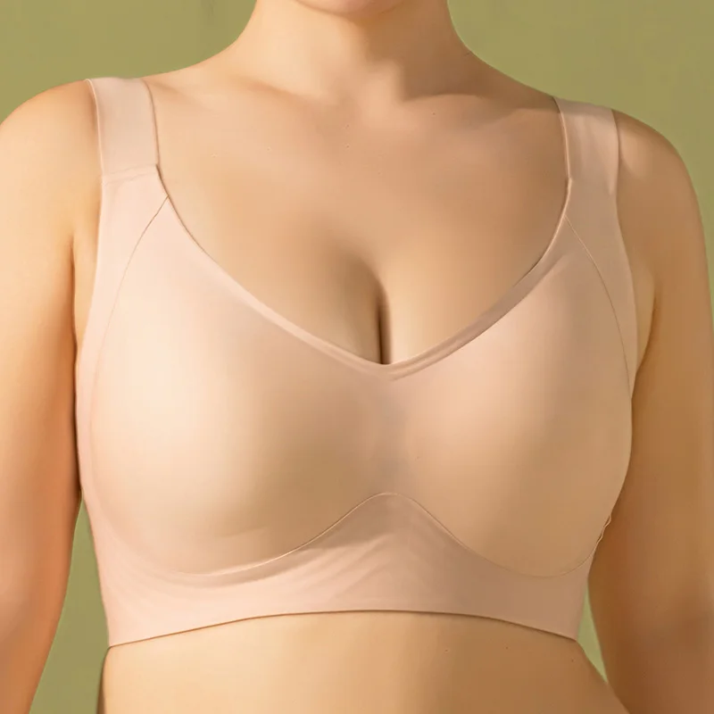 Women Plus Size Bras Full Cup No Steel Ring Underwear Comfortable Upper Support Sling Adjustable Beauty Back Bra Thin Section