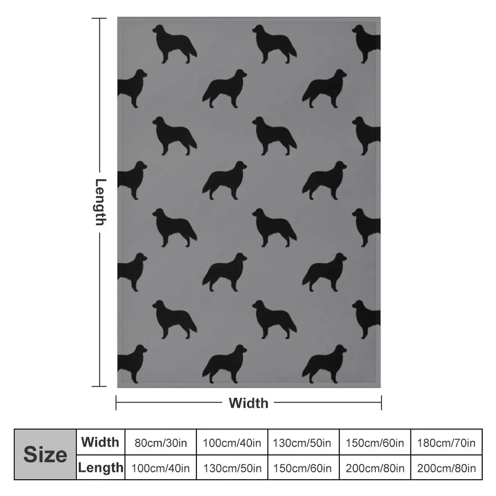 Flat Coated Retriever Silhouette(s) Throw Blanket couch cozy soft plush fuzzy picnic outdoor blanket