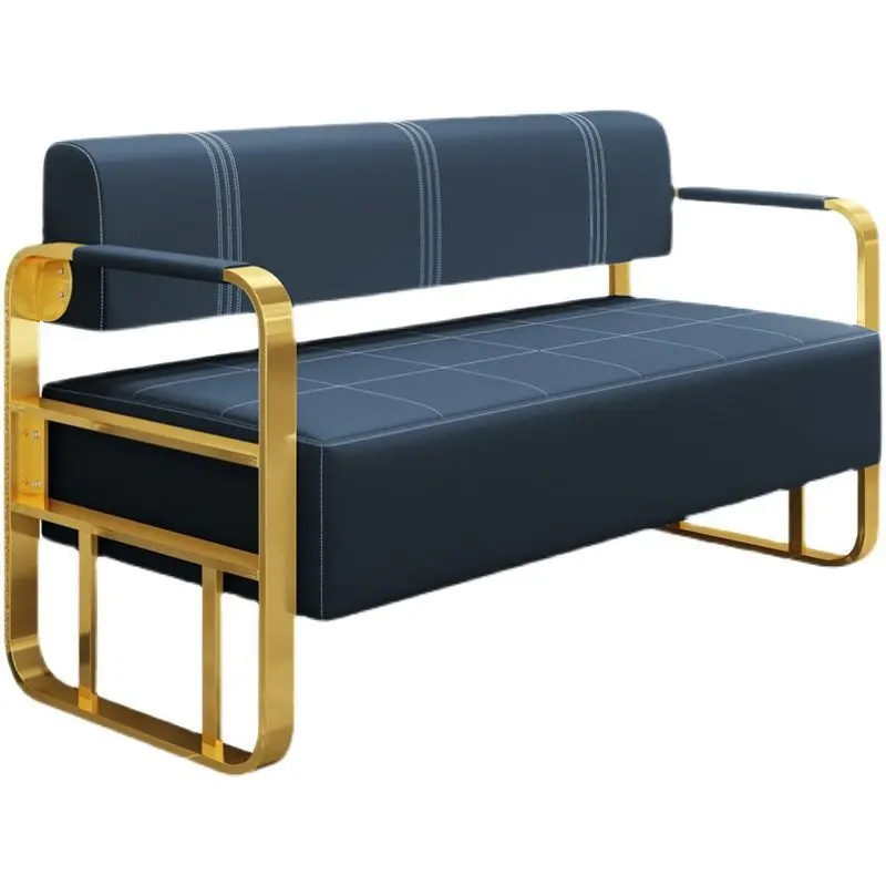 For Light Luxury Stainless Steel bar Sofas Internet Famous Hair Salonshair Salonsrest Areas Bencheshair Salonssofaswaiting