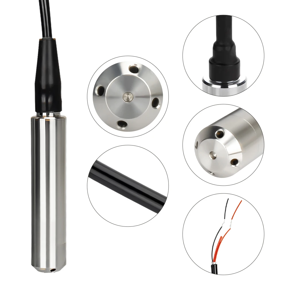 Imagem -05 - Sensor de Nível 420ma 05v 010v Rs485 Saída Transmissor de Nível Líquido Sensor de Nível de Água Sonda Detector Controlador Interruptor Flutuante