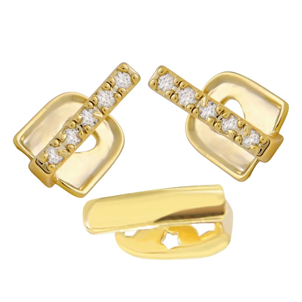 

3pcs Hip Hop Teeth Grills Golden Fake Caps Durable Material Unique Design Tooth Jewelry Rapper Accessories Metal Grills