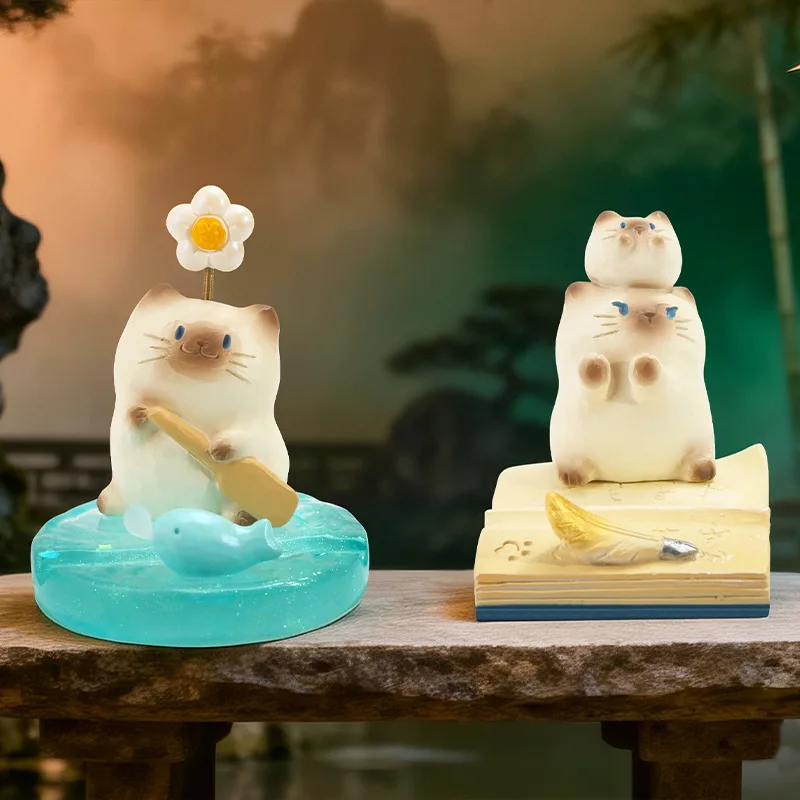 

Cat Pai Heal Accompany Phone Holder Blind Box Series Home And Office Daily Necessities Practical Ornament Mystery Box Fun Gifts