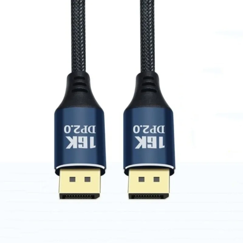 Câble de port d'affichage 2.0 tressé en nylon 16K 1.5M DP mâle vers DP mâle 80Gbps câble audio vidéo