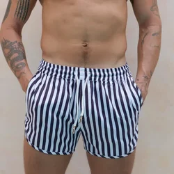 Summer New Men's Running Shorts Woven Lightweight Quick Dry Non-Stretchy Outdoor Casual Printed Beach Shorts Training Shorts