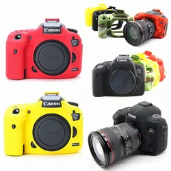 Dla Canon EOS R 6D 7D 5D Mark II III IV 200D 70D 80D 750D 4000D 5D4 SL2 T100 T7i 7DII Silicone Case Skin Cover DSLR Camera Bag