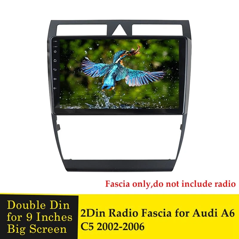 9 Inch 2Din Car Stereo Radio Fascia For  A6 C5 2002-2006 Dashboard Video DVD Player Panel Frame Mounting Trim