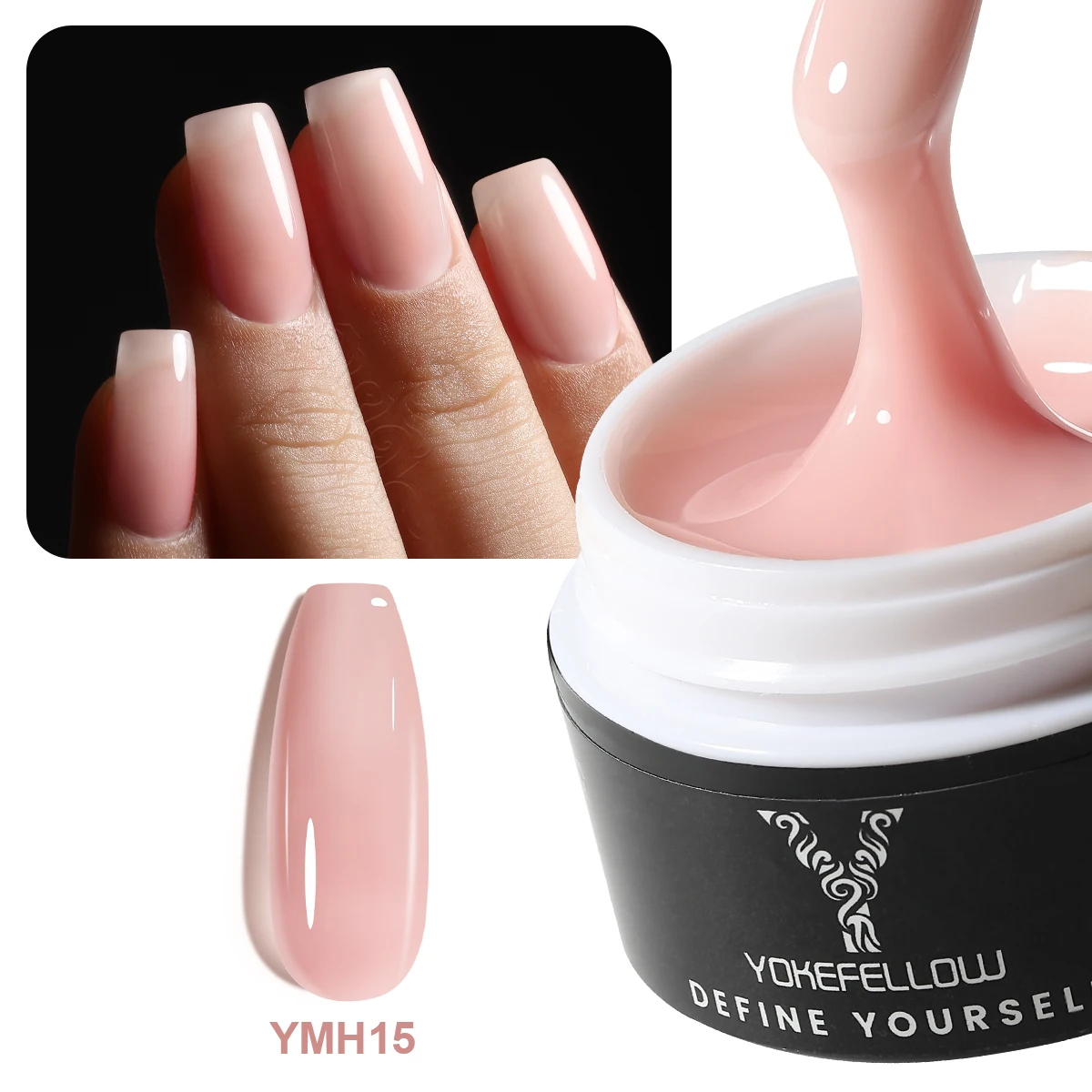 2025 nouveau YOKEFELLOW Nude Extension Gel vernis à ongles 15g gelée rose dur Gel renfort tremper UV LED vernis pour ongles bricolage