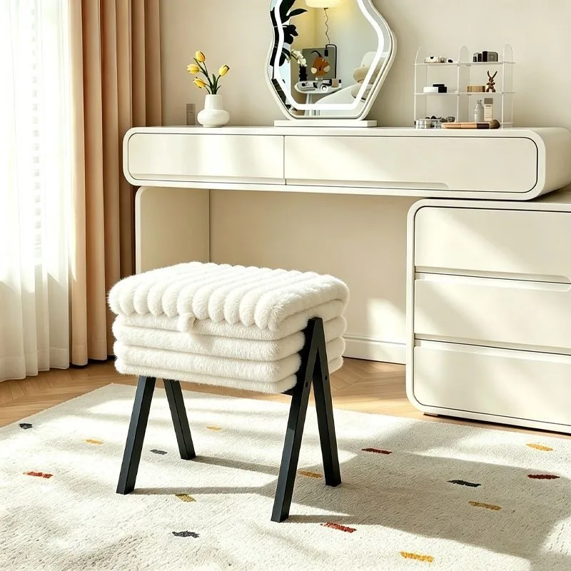 stool light luxury high-end girls, bedroom dressemakeup artist special  household storage shoe changing