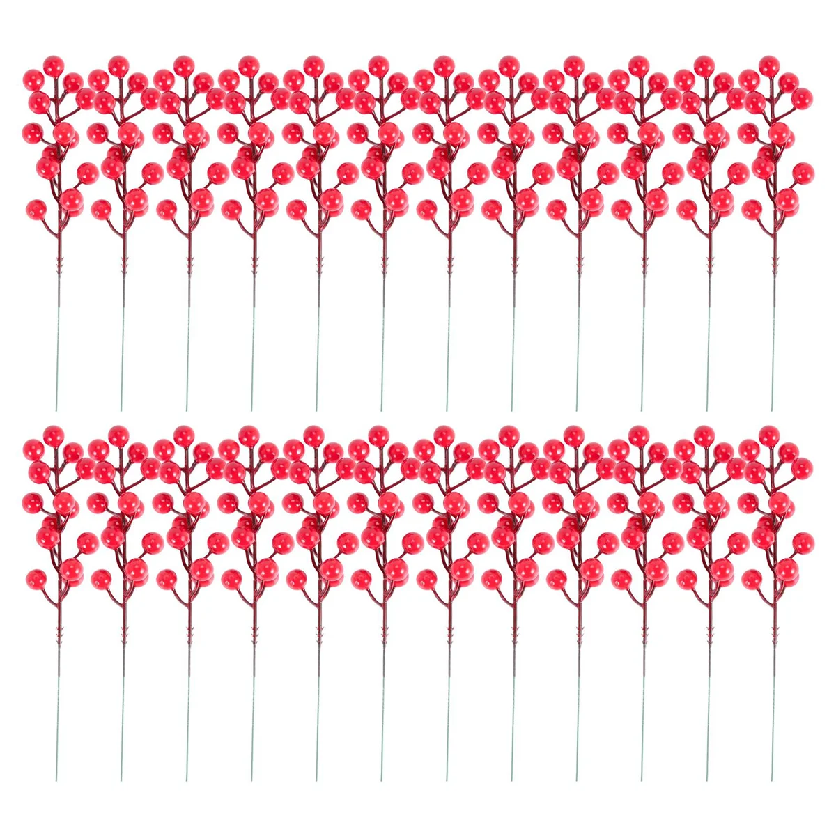 Red Berry Stems,24 Pack 7.9 Inch Artificial Christmas Berries Holly Picks Branch for Christmas Tree,DIY Wreath,Party