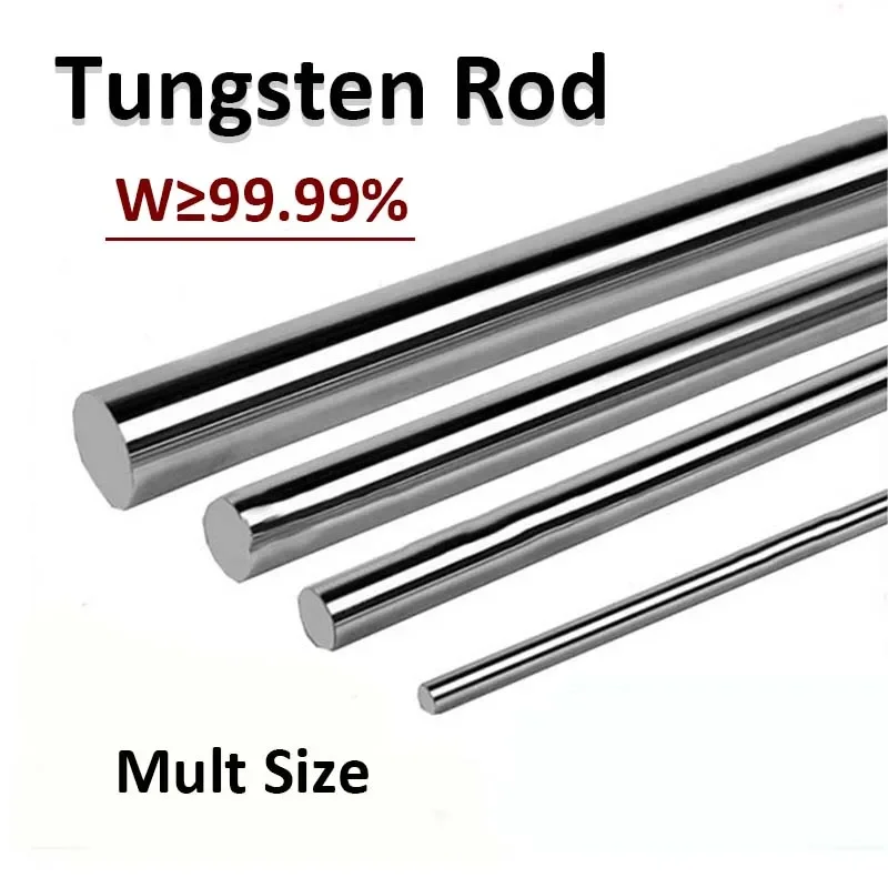 Rod de tungstênio puro para moldes e instrumentos, eletrodo de metal duro, resistente ao desgaste, gravação Wolfram, barra de aço, 0,25mm a 5mm