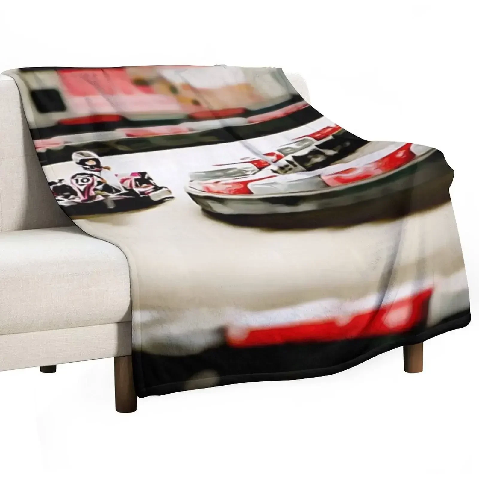 

Go-kart ride in the indoor karting track DressMeUnique Throw Blanket Decorative Sofas Plaid Softest Blankets