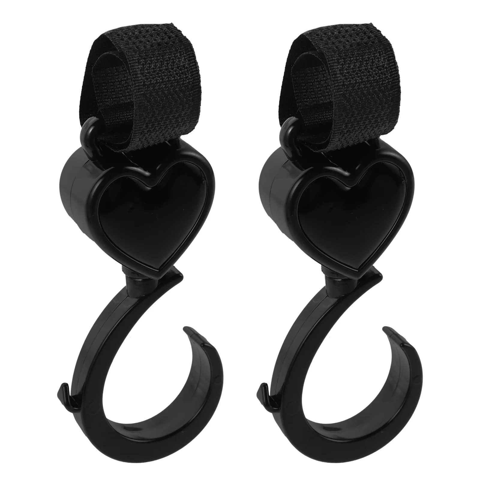 2 قطعة ملحقات منظم عربة الأطفال خطافات دوارة على شكل قلب لحقيبة حفاضات كرسي يدفع باليدين وحامل التسوق