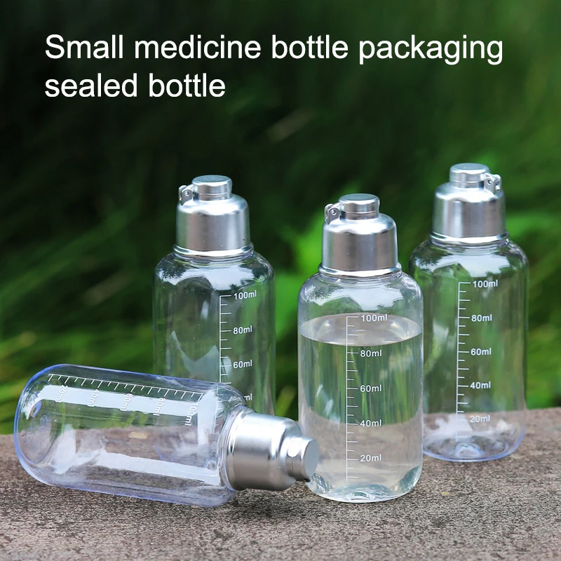 1/5Pcs Transparent Fishing Storage 100ML PET Bottle; Clear Container with Lid; Comes with Scale; Fishing Accessory