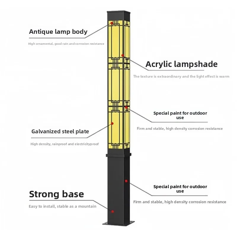 Outdoor Garden Square Landscape Garden Light Solar Aluminum Profile Park Community Road Light Villa Square LED