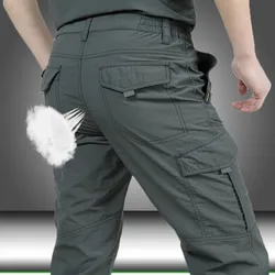 Quick Dry Cargo Pants Men Summer Breathable Lightweight Waterproof Tactical Pants Male Casual Long Trousers