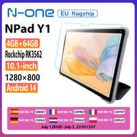 N-one NPad Y1 Android 14 10.1'' Tablet (4+4) 8GB+64GB 1280*800 IPS Screen 4-Cores Rockchip RK3562 WIFI Study Tablet