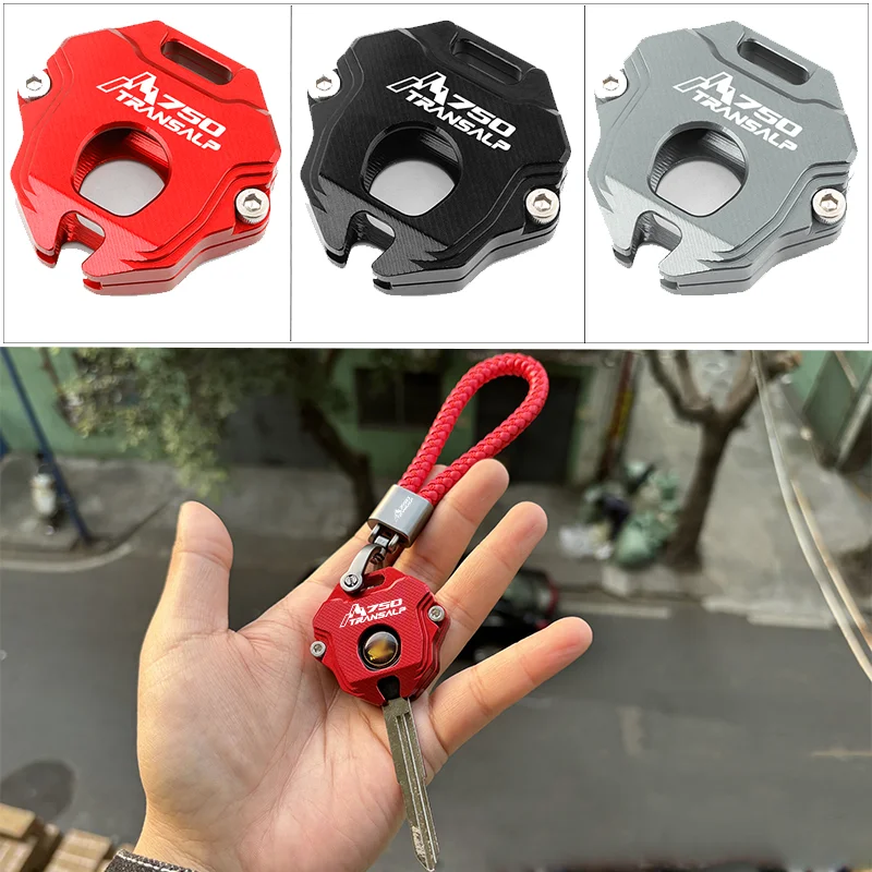 

For HONDA XL750 TRANSALP XL 750 xl750 Motorcycle Accessories CNC Key Cover Case Shell Embroidery Badge Keyring